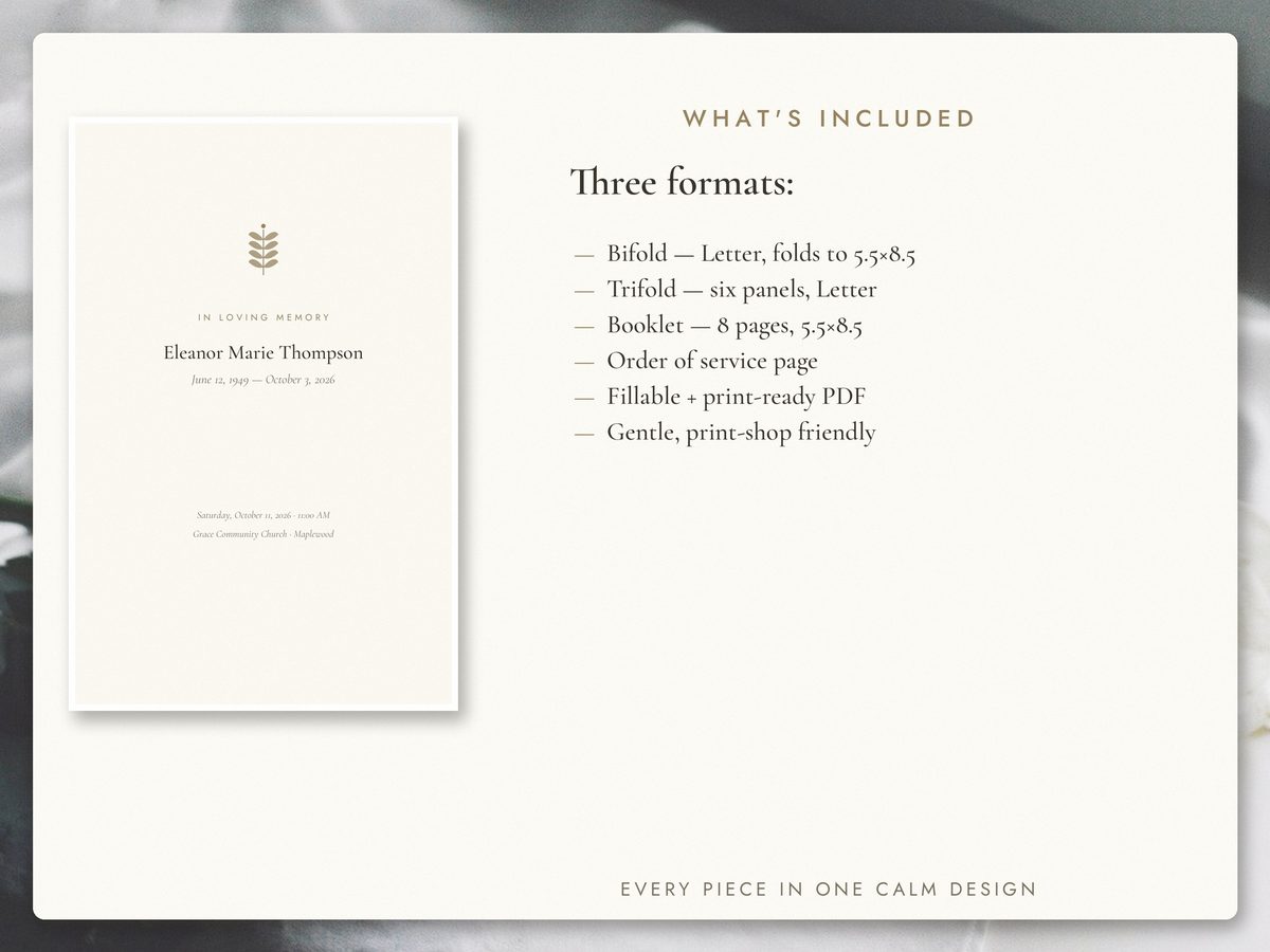 Funeral Program Template — image 2
