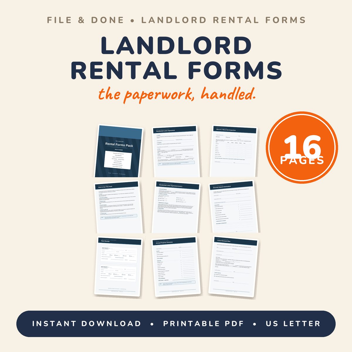 Landlord Rental Forms Pack — cover