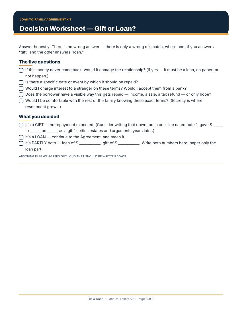 Loan-to-Family Agreement Kit — image 2